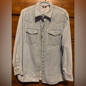 Wrangler Light Blue Studded Denim Shirt